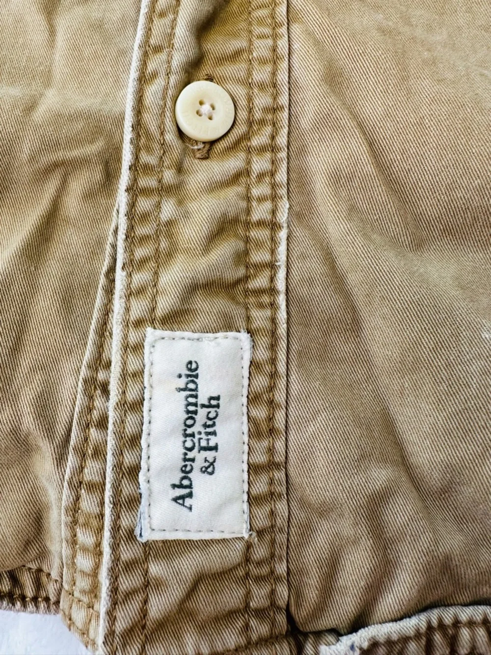 Abercrombie & Fitch Men's Khaki Button-Front Utility Shirt Jacket Size XXL - Picture 6 of 8